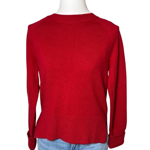 Banana Republic Sweaters - Minimalist‎ Red Crewneck Sweater Soft Wool Blend Banana Republic XS Classic